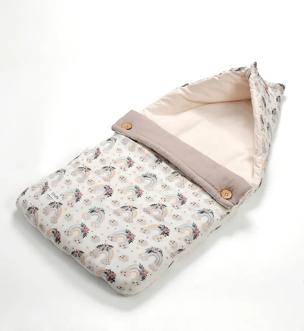 Rainbow_vibes_100%_Organic_Cotton_Muslin_Carrier_Nest/_Sleeping_Bag