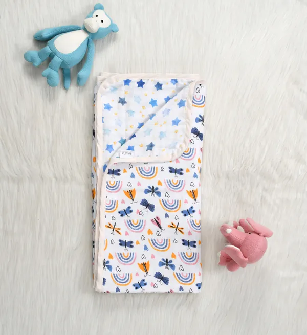 Dragonfly_6-layer_100%_Organic_Cotton_Muslin_Reversible_Blanket