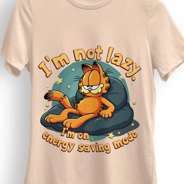 TrendzyKart_100%_Cotton_Garfield_Cartoon_Printed_Crew_Neck_T-Shirt__-_Peach