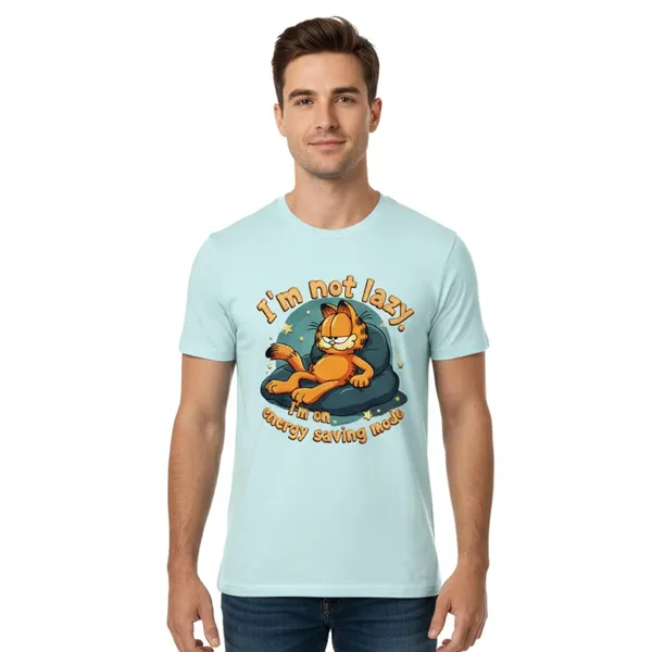 TrendzyKart_100%_Cotton_Garfield_Cartoon_Printed_Crew_Neck_T-Shirt__-_Mint