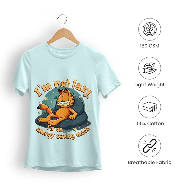 TrendzyKart_100%_Cotton_Garfield_Cartoon_Printed_Crew_Neck_T-Shirt__-_Mint