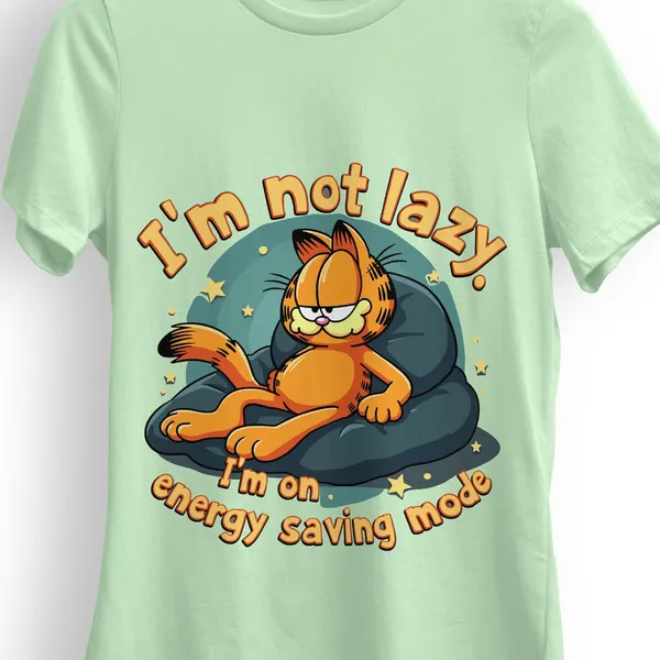 TrendzyKart_100%_Cotton_Garfield_Cartoon_Printed_Crew_Neck_T-Shirt__-_Jade_Green