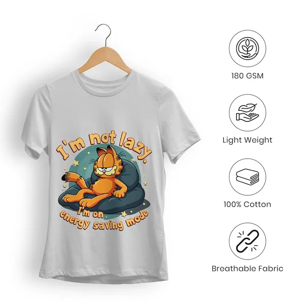 TrendzyKart_100%_Cotton_Garfield_Cartoon_Printed_Crew_Neck_T-Shirt__-_Grey_Melange