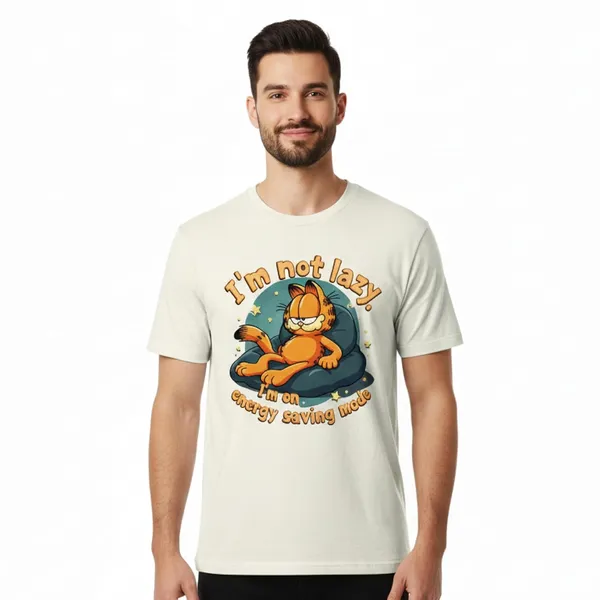 TrendzyKart_100%_Cotton_Garfield_Cartoon_Printed_Crew_Neck_T-Shirt__-_Off-White