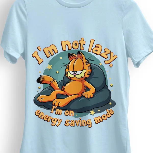 TrendzyKart_100%_Cotton_Garfield_Cartoon_Printed_Crew_Neck_T-Shirt__-_Baby_Blue