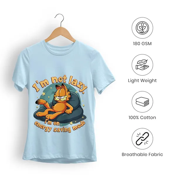 TrendzyKart_100%_Cotton_Garfield_Cartoon_Printed_Crew_Neck_T-Shirt__-_Baby_Blue