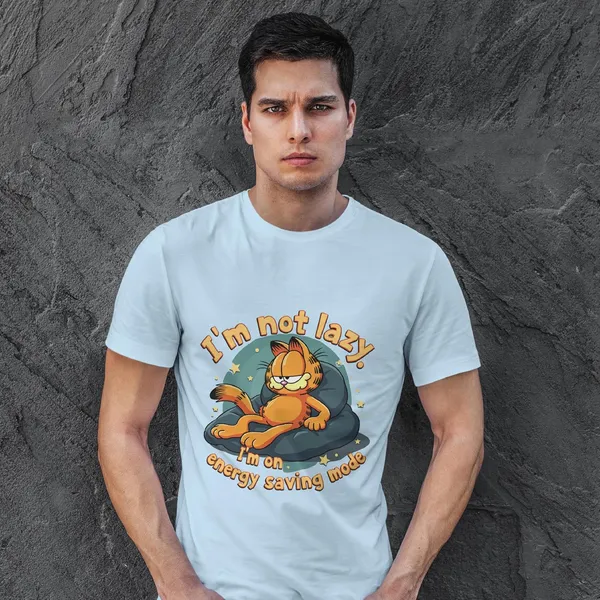 TrendzyKart_100%_Cotton_Garfield_Cartoon_Printed_Crew_Neck_T-Shirt__-_Baby_Blue