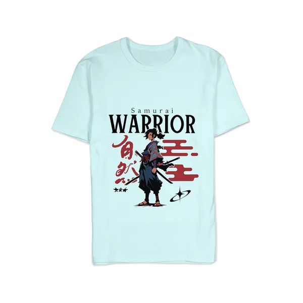 TrendzyKart_100%_Cotton_Samurai_Warrior_Printed_Crew_Neck_T-Shirt__-_Mint