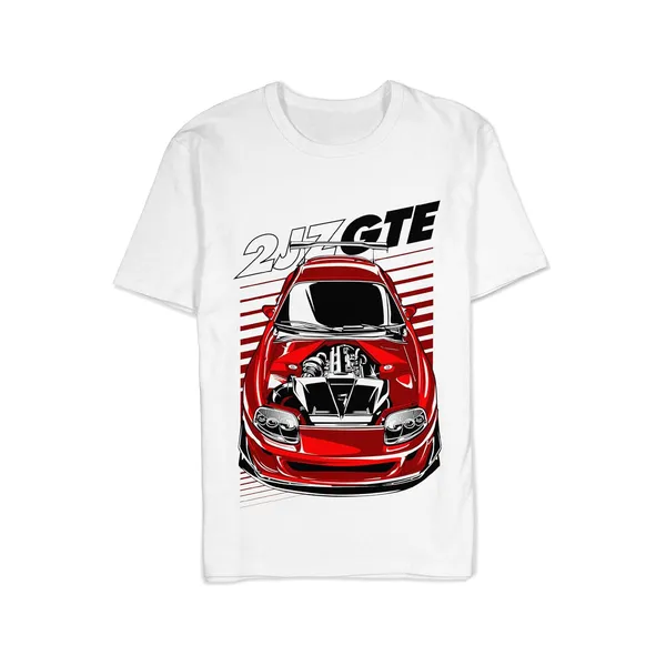 TrendzyKart_100%_Cotton_2JZ-GTE_Car_Graphic_Printed_Crew_Neck_T-Shirt__-_White
