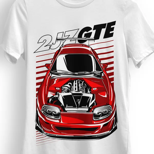 TrendzyKart_100%_Cotton_2JZ-GTE_Car_Graphic_Printed_Crew_Neck_T-Shirt__-_White