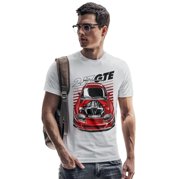 TrendzyKart_100%_Cotton_2JZ-GTE_Car_Graphic_Printed_Crew_Neck_T-Shirt__-_Grey_Melange