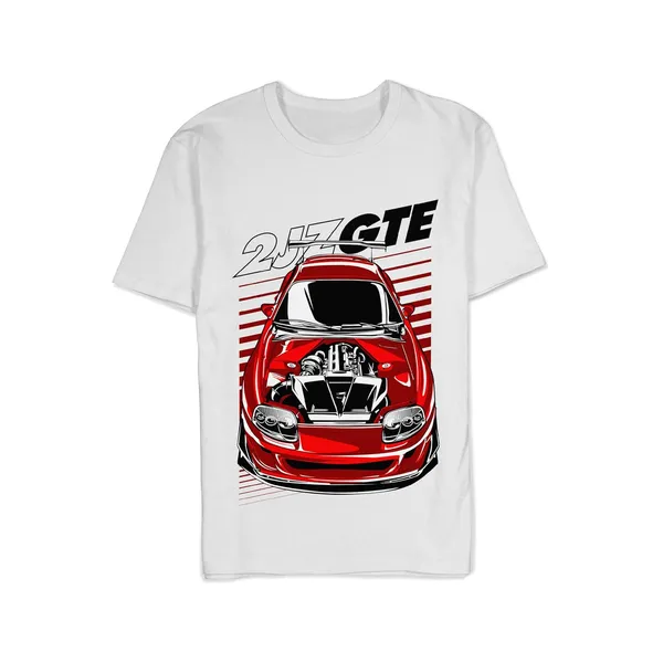 TrendzyKart_100%_Cotton_2JZ-GTE_Car_Graphic_Printed_Crew_Neck_T-Shirt__-_Grey_Melange