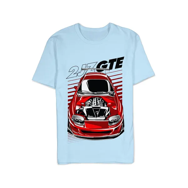 TrendzyKart_100%_Cotton_2JZ-GTE_Car_Graphic_Printed_Crew_Neck_T-Shirt__-_Baby_Blue