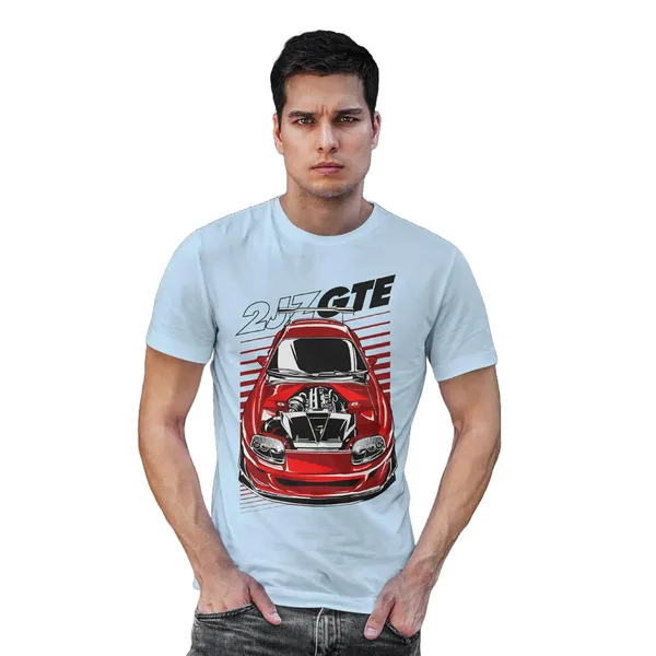 TrendzyKart_100%_Cotton_2JZ-GTE_Car_Graphic_Printed_Crew_Neck_T-Shirt__-_Baby_Blue