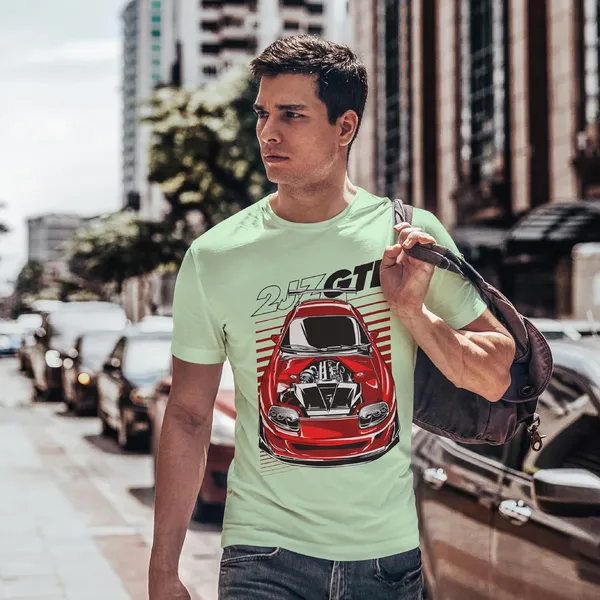 TrendzyKart_100%_Cotton_2JZ-GTE_Car_Graphic_Printed_Crew_Neck_T-Shirt__-_Jade_Green