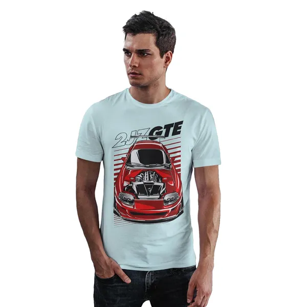 TrendzyKart_100%_Cotton_2JZ-GTE_Car_Graphic_Printed_Crew_Neck_T-Shirt__-_Mint
