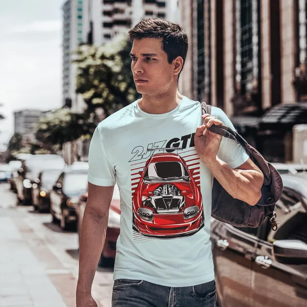 TrendzyKart_100%_Cotton_2JZ-GTE_Car_Graphic_Printed_Crew_Neck_T-Shirt__-_Mint