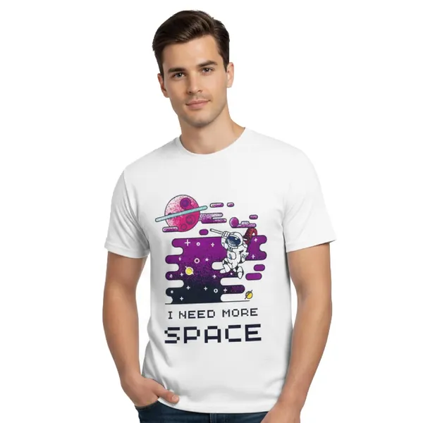 TrendzyKart_100%_Cotton_Space_Design_Printed_Crew_Neck_T-Shirt__-_White