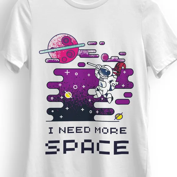 TrendzyKart_100%_Cotton_Space_Design_Printed_Crew_Neck_T-Shirt__-_White
