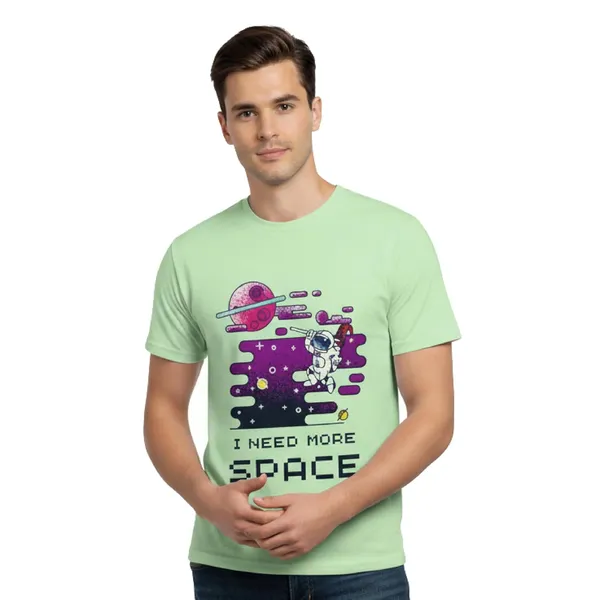 TrendzyKart_100%_Cotton_Space_Design_Printed_Crew_Neck_T-Shirt__-_Jade_Green