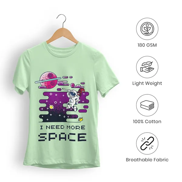 TrendzyKart_100%_Cotton_Space_Design_Printed_Crew_Neck_T-Shirt__-_Jade_Green