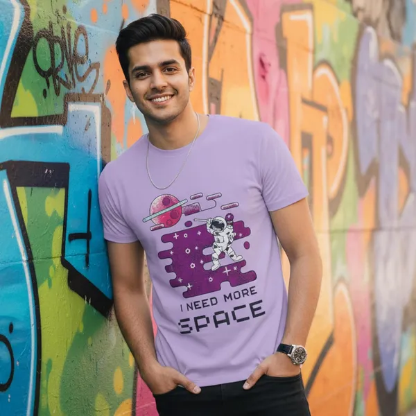 TrendzyKart_100%_Cotton_Space_Design_Printed_Crew_Neck_T-Shirt__-_Lavender