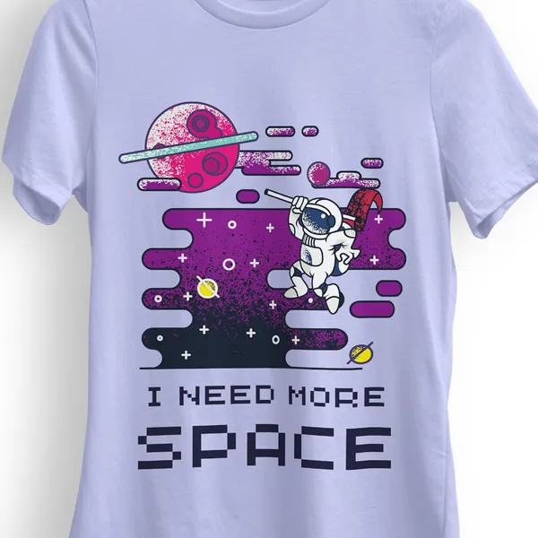 TrendzyKart_100%_Cotton_Space_Design_Printed_Crew_Neck_T-Shirt__-_Lavender