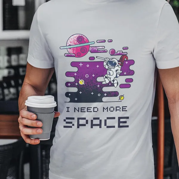 TrendzyKart_100%_Cotton_Space_Design_Printed_Crew_Neck_T-Shirt__-_Grey_Melange