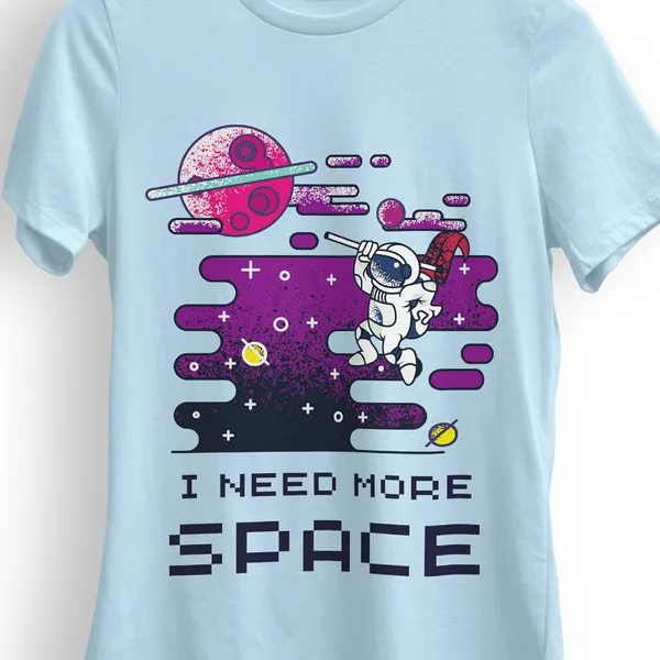 TrendzyKart_100%_Cotton_Space_Design_Printed_Crew_Neck_T-Shirt__-_Baby_Blue
