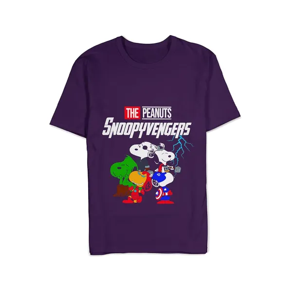 TrendzyKart_100%_Cotton_Snoopyvengers_Cartoon_Printed_Crew_Neck_T-Shirt__-_Purple