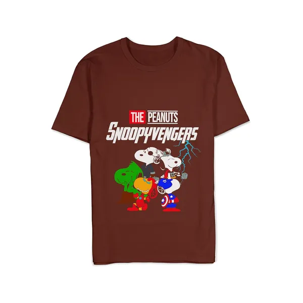TrendzyKart_100%_Cotton_Snoopyvengers_Cartoon_Printed_Crew_Neck_T-Shirt__-_Brick_Red