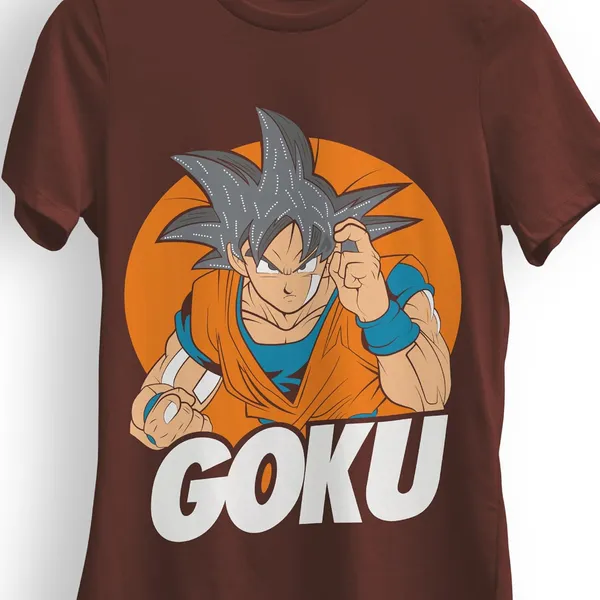 TrendzyKart_100%_Cotton_Goku_Anime_Graphic_Printed_Crew_Neck_T-Shirt__-_Brick_Red
