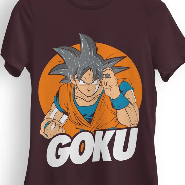 TrendzyKart_100%_Cotton_Goku_Anime_Graphic_Printed_Crew_Neck_T-Shirt__-_Maroon