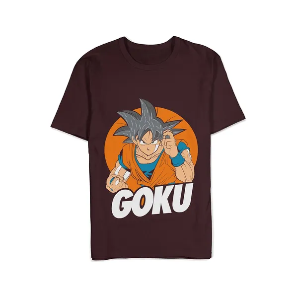 TrendzyKart_100%_Cotton_Goku_Anime_Graphic_Printed_Crew_Neck_T-Shirt__-_Maroon