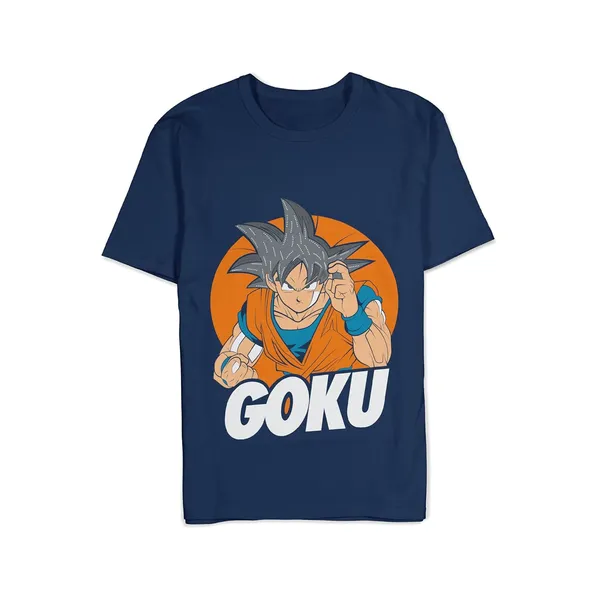 TrendzyKart_100%_Cotton_Goku_Anime_Graphic_Printed_Crew_Neck_T-Shirt__-_Navy_Blue