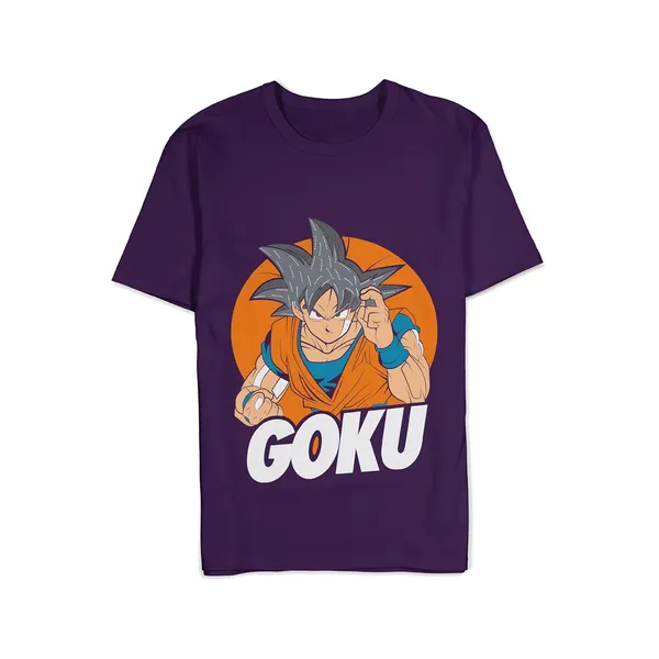 TrendzyKart_100%_Cotton_Goku_Anime_Graphic_Printed_Crew_Neck_T-Shirt__-_Purple