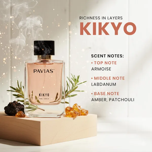 PAVIAS_Kikyo_Eau_de_Parfum_100ml_Unisex_Perfume_for_Men_&_Women_|_Herbal,_Resinous_&_Woody_Fragrance_|_Long-Lasting_Designer_Scent_|_EDP_|_Made_in_India