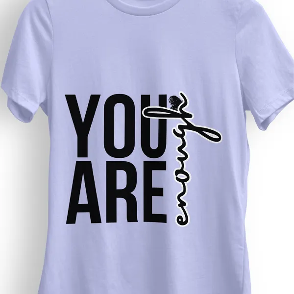 TrendzyKart_Women's_You_are_Enough_Graphic_Printed_T-Shirt_|_Cotton_Casual_Tee_|_Round_Neck_Half_Sleeve_|_Regular_Fit_Typography_Design_(in,_Alpha,_3XL,_Regular,_Purple)
