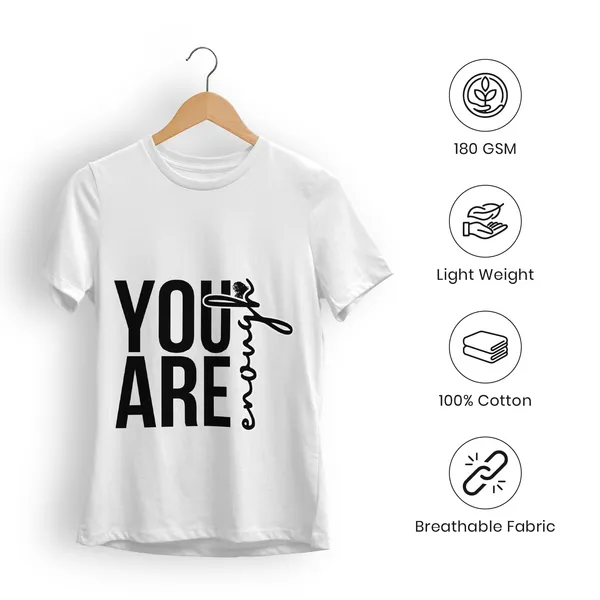 Trendzy_Kart_Womens_You_are_Enough_Graphic_Printed_T-Shirt_|_Cotton_Casual_Tee_|_Round_Neck_Half_Sleeve_|_Regular_Fit_Typography_Design_(in,_Alpha,_3XL,_Regular,_White)