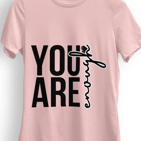 Trendzy_Kart_Women's_You_are_Enough_Graphic_Printed_T-Shirt_|_Cotton_Casual_Tee_|_Round_Neck_Half_Sleeve_|_Regular_Fit_Typography_Design_(in,_Alpha,_3XL,_Regular,_Baby_Pink)