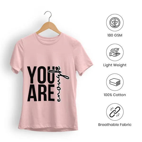 Trendzy_Kart_Women's_You_are_Enough_Graphic_Printed_T-Shirt_|_Cotton_Casual_Tee_|_Round_Neck_Half_Sleeve_|_Regular_Fit_Typography_Design_(in,_Alpha,_3XL,_Regular,_Baby_Pink)