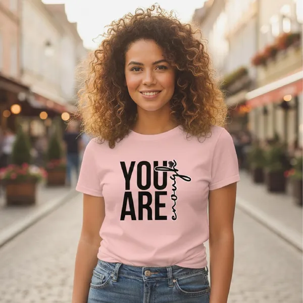 Trendzy_Kart_Women's_You_are_Enough_Graphic_Printed_T-Shirt_|_Cotton_Casual_Tee_|_Round_Neck_Half_Sleeve_|_Regular_Fit_Typography_Design_(in,_Alpha,_3XL,_Regular,_Baby_Pink)