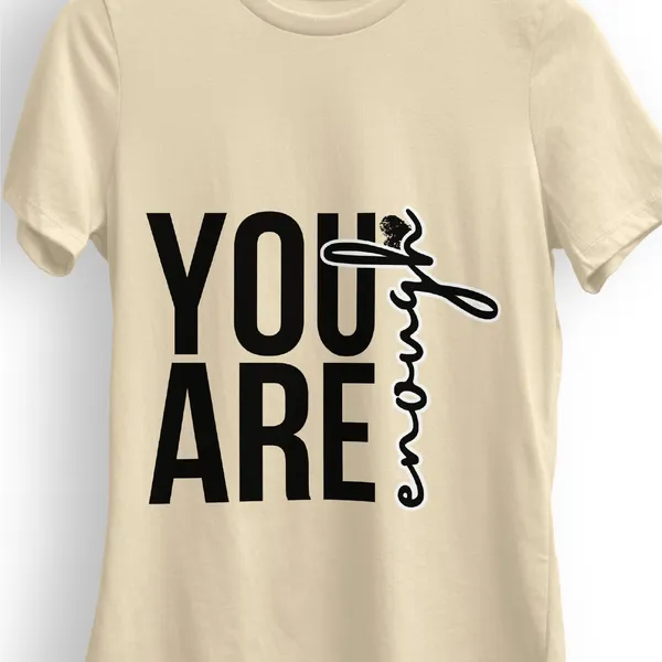TrendzyKart_Women's_You_are_Enough_Graphic_Printed_T-Shirt_|_Cotton_Casual_Tee_|_Round_Neck_Half_Sleeve_|_Regular_Fit_Typography_Design_(in,_Alpha,_3XL,_Regular,_Beige)