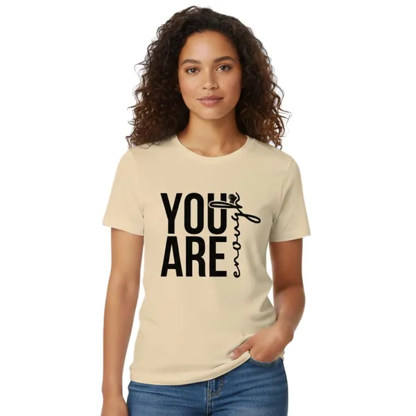 TrendzyKart_Women's_You_are_Enough_Graphic_Printed_T-Shirt_|_Cotton_Casual_Tee_|_Round_Neck_Half_Sleeve_|_Regular_Fit_Typography_Design_(in,_Alpha,_3XL,_Regular,_Beige)