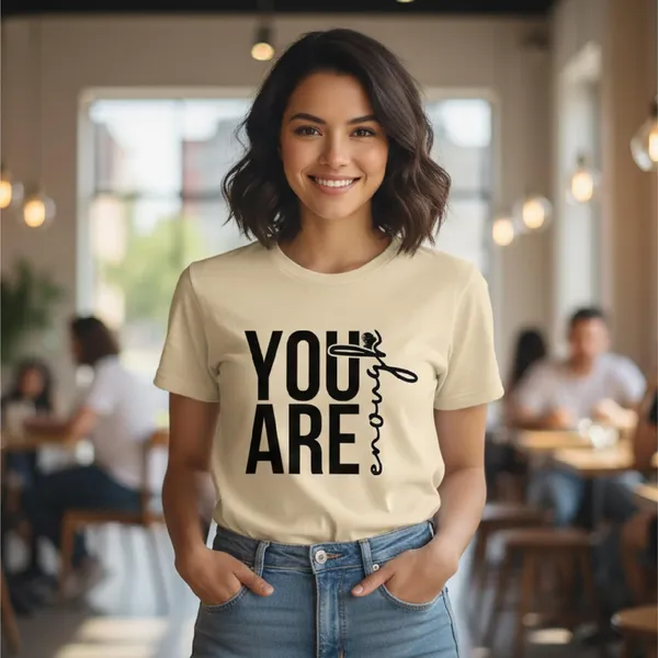 TrendzyKart_Women's_You_are_Enough_Graphic_Printed_T-Shirt_|_Cotton_Casual_Tee_|_Round_Neck_Half_Sleeve_|_Regular_Fit_Typography_Design_(in,_Alpha,_3XL,_Regular,_Beige)