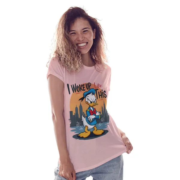 Trendzy_Kart_Donald_Duck_Cartoon_Printed_Women�s_T-Shirt_|_100%_Cotton_Graphic_Tee_for_Women_|_Crew_Neck_Half_Sleeve_Soft_Breathable_Casual_Top_(in,_Alpha,_3XL,_Plus,_Pink)