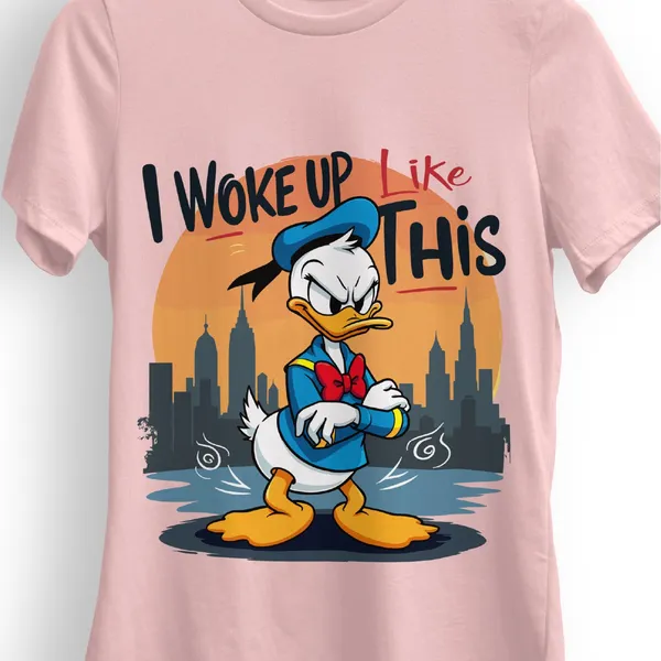 Trendzy_Kart_Donald_Duck_Cartoon_Printed_Women�s_T-Shirt_|_100%_Cotton_Graphic_Tee_for_Women_|_Crew_Neck_Half_Sleeve_Soft_Breathable_Casual_Top_(in,_Alpha,_3XL,_Plus,_Pink)