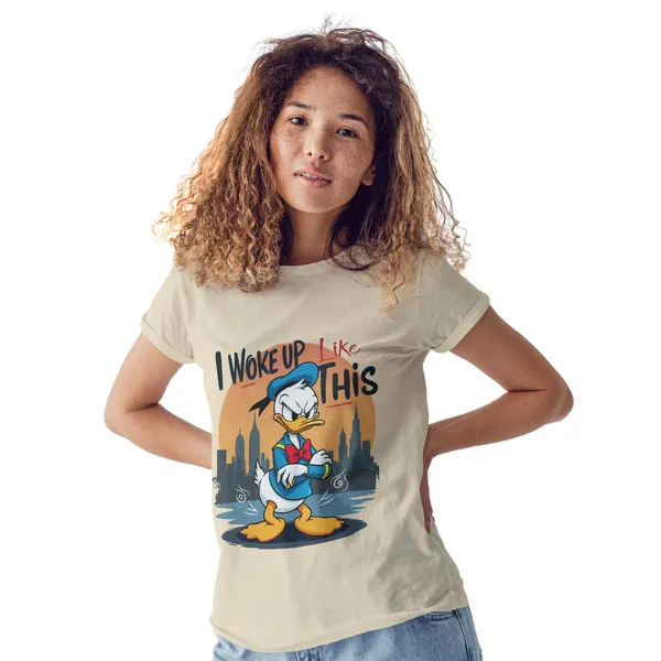 Trendzy_Kart_Donald_Duck_Cartoon_Printed_Women�s_T-Shirt_|_100%_Cotton_Graphic_Tee_for_Women_|_Crew_Neck_Half_Sleeve_Soft_Breathable_Casual_Top_(in,_Alpha,_3XL,_Plus,_Beige)