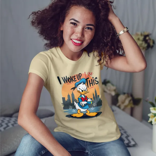 Trendzy_Kart_Donald_Duck_Cartoon_Printed_Women�s_T-Shirt_|_100%_Cotton_Graphic_Tee_for_Women_|_Crew_Neck_Half_Sleeve_Soft_Breathable_Casual_Top_(in,_Alpha,_3XL,_Plus,_Beige)
