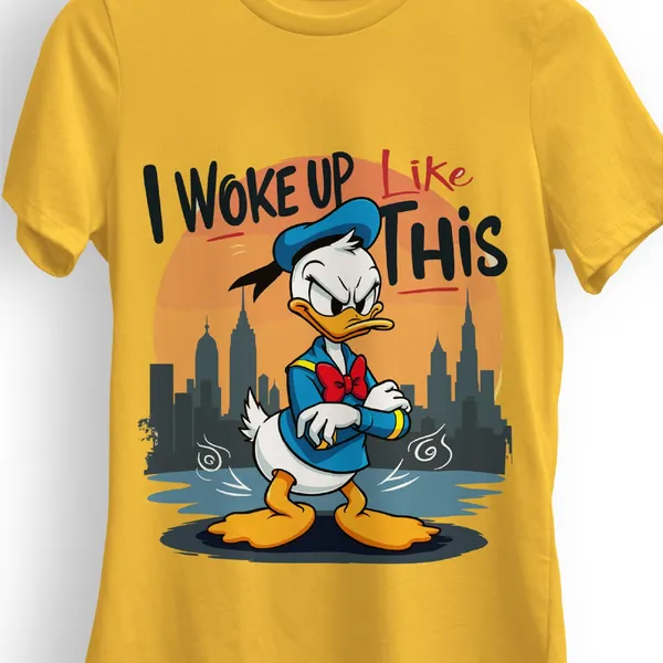 Trendzy_Kart_Donald_Duck_Cartoon_Printed_Women�s_T-Shirt_|_100%_Cotton_Graphic_Tee_for_Women_|_Crew_Neck_Half_Sleeve_Soft_Breathable_Casual_Top_(in,_Alpha,_3XL,_Plus,_M_Yellow)